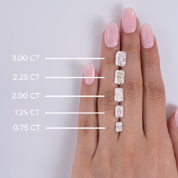 1 Carat Radiant Cut Diamond Moissanite Ring - Picture 7 of 10